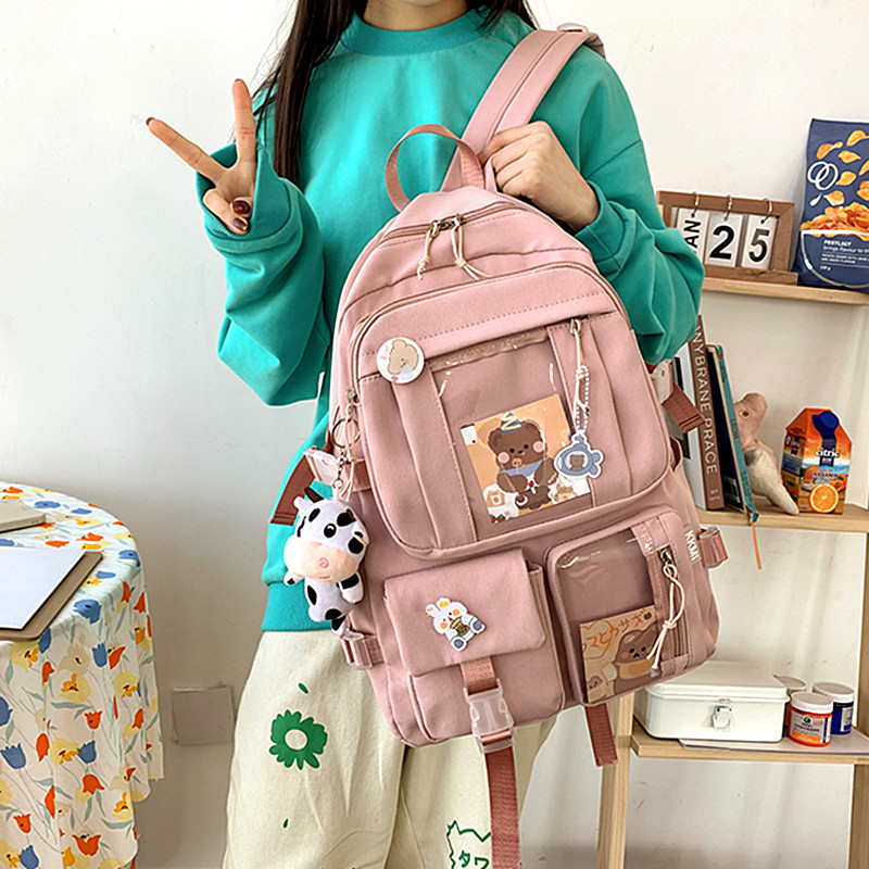 Schoolbag Female Korean Version Of Ulzzang Junior High School Students  Cute Girl Heart Ins Harajuku Style Backpack