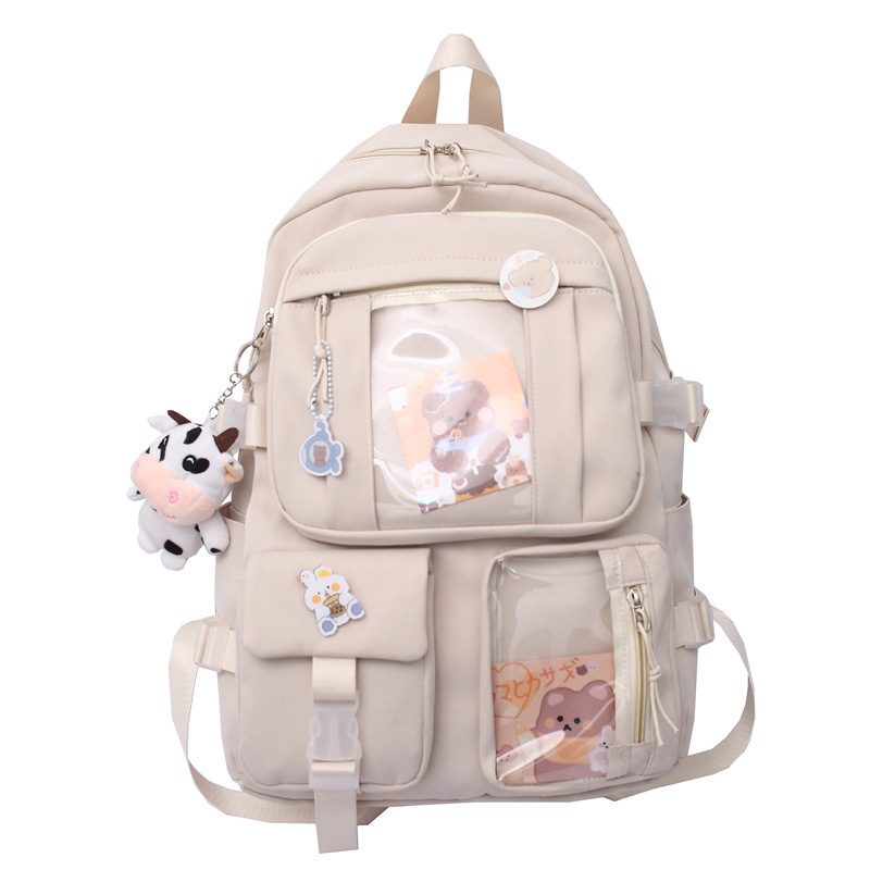 Schoolbag Female Korean Version Of Ulzzang Junior High School Students  Cute Girl Heart Ins Harajuku Style Backpack - Image 2