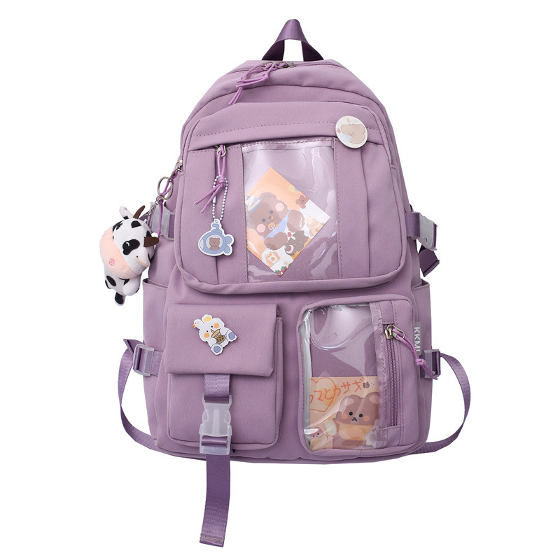 Schoolbag Female Korean Version Of Ulzzang Junior High School Students  Cute Girl Heart Ins Harajuku Style Backpack - Image 3